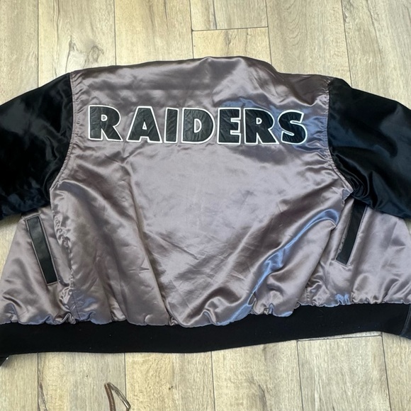Raiders leather jacket reversible men's NFL - Picture 5 of 8